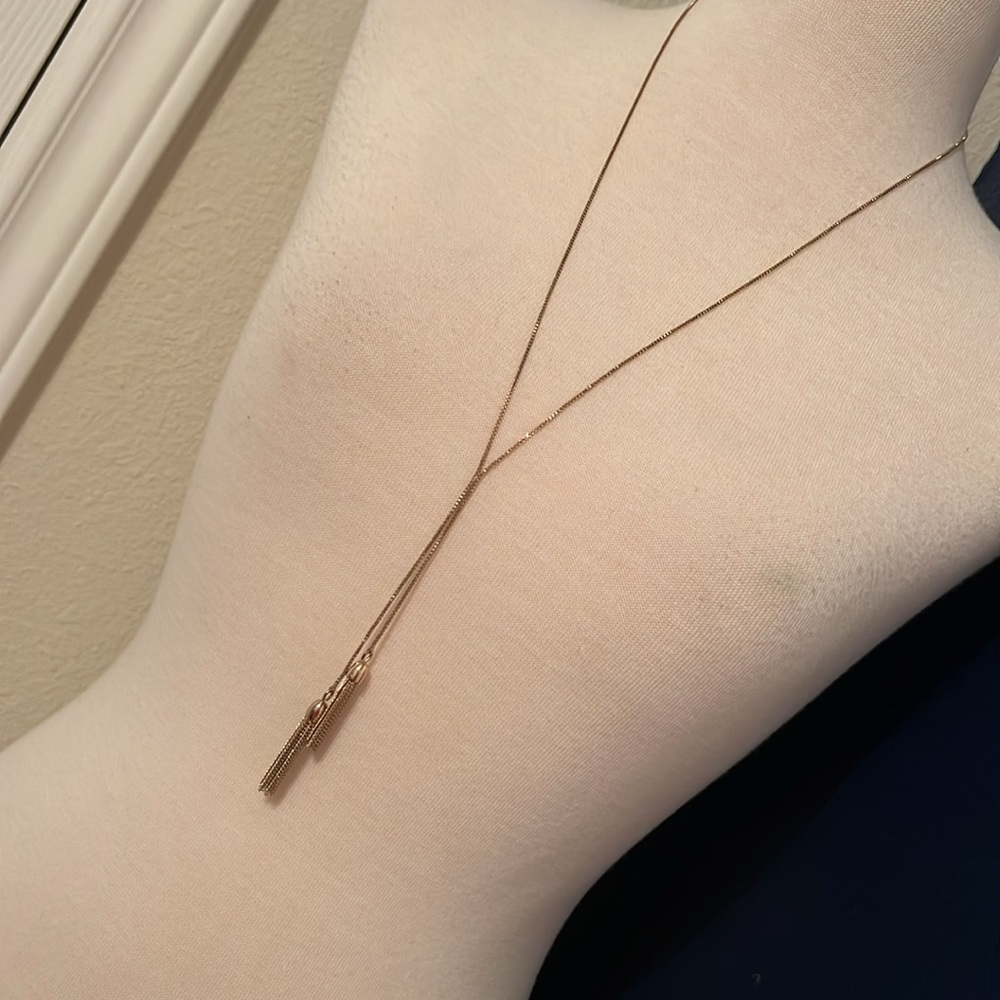 EUC J. Crew Y Necklace with Tassels - Picture 2 of 4